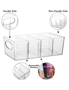 Bins de Plástico ClearSpace 4 Paquete con Divisores 2