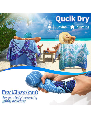 Toallas de Playa Giyim Extra Grandes 180x99cm Microfibra 250GSM