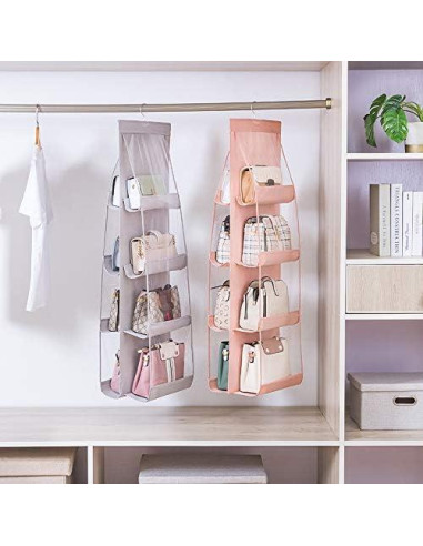 Organizador de Bolsos Colgante AARAINBOW 8 Bolsillos Gris