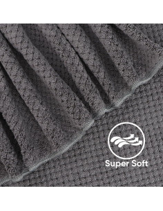 Juego de 4 Toallas de Baño HOMEXCEL Microfibra 76x152 cm Gris 2