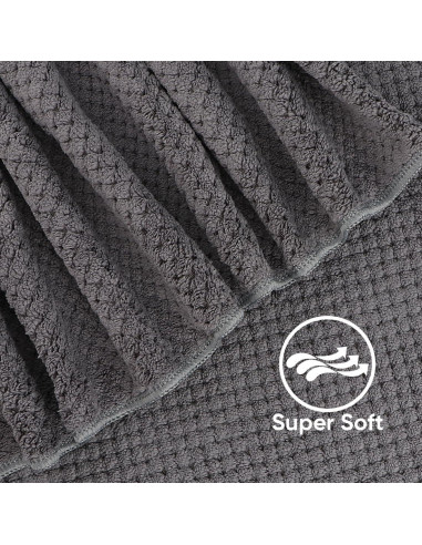 Juego de 4 Toallas de Baño HOMEXCEL Microfibra 76x152 cm Gris