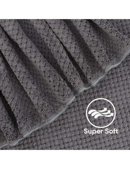 Juego de 4 Toallas de Baño HOMEXCEL Microfibra 76x152 cm Gris