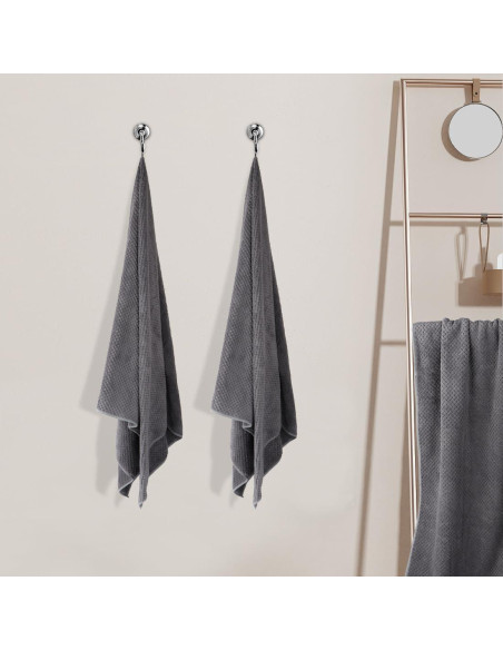 Juego de 4 Toallas de Baño HOMEXCEL Microfibra 76x152 cm Gris