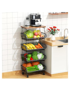 Cesta de Almacenamiento Gsiekare 5 Niveles con Ruedas