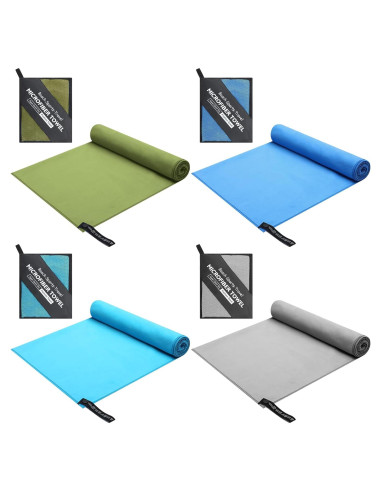4 Toallas de Microfibra VitalCozy 60x122 cm Secado Rápido