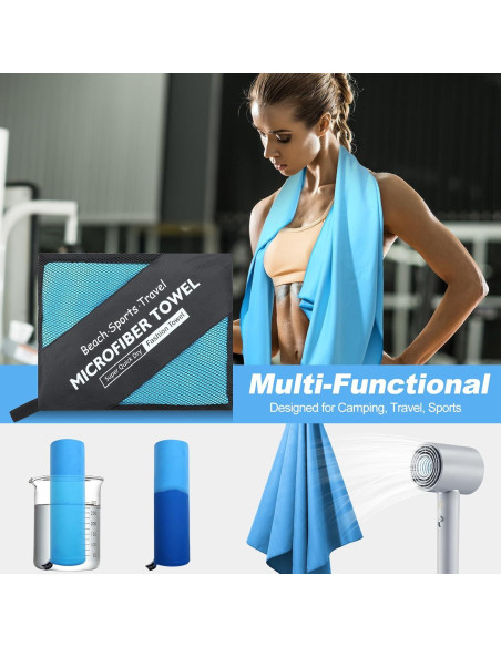 4 Toallas de Microfibra VitalCozy 60x122 cm Secado Rápido