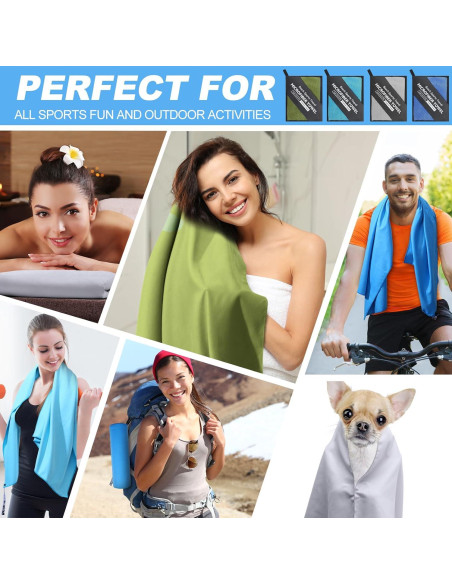 4 Toallas de Microfibra VitalCozy 60x122 cm Secado Rápido