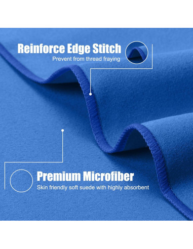 Toalla de Secado Rápido Haoteey 3 Tamaños Microfibra Azul