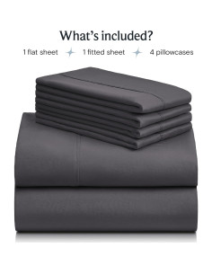 Juego de Sábanas LuxClub 4 Piezas Reina Microfibra Gris 2