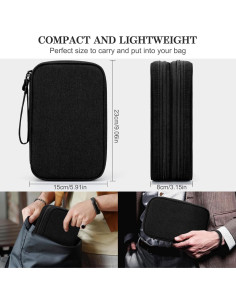 Organizador de Cables FYY Grande Doble Capa Impermeable Negro 2