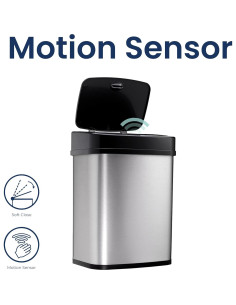 Basurero Automático Ninestars DZT-12-5 12L Inoxidable Negro 2