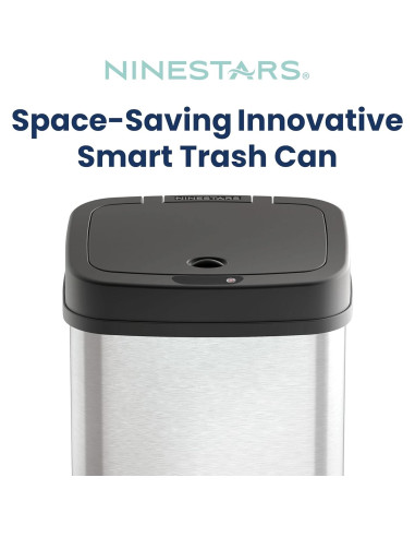 Basurero Automático Ninestars DZT-12-5 12L Inoxidable Negro
