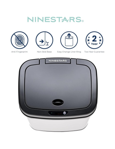 Basurero Automático Ninestars DZT-12-5 12L Inoxidable Negro
