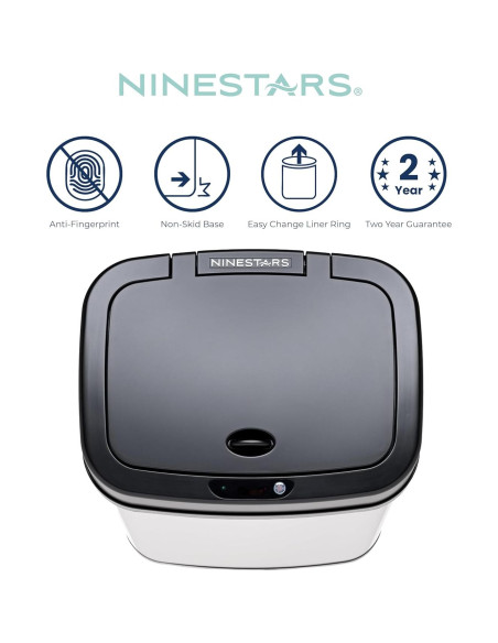 Basurero Automático Ninestars DZT-12-5 12L Inoxidable Negro