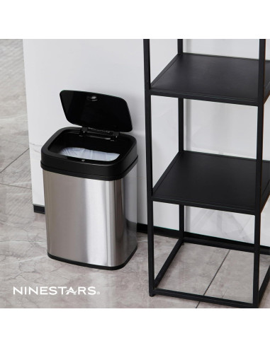 Basurero Automático Ninestars DZT-12-5 12L Inoxidable Negro