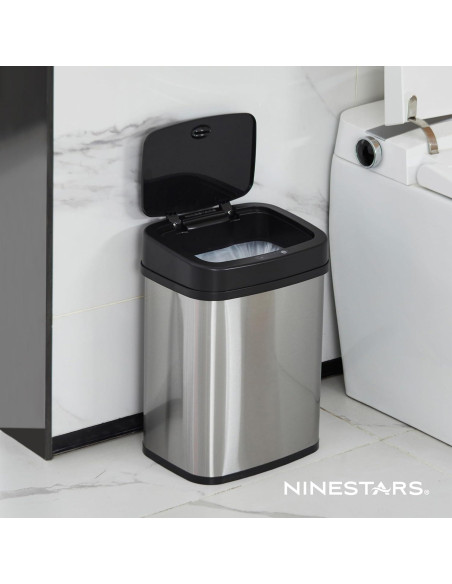 Basurero Automático Ninestars DZT-12-5 12L Inoxidable Negro