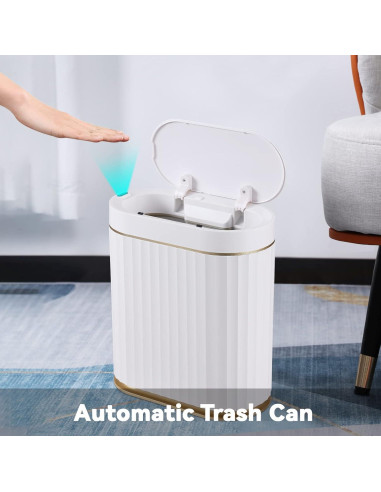Basurero Automático ELPHECO 2 Galones Sensor Movimiento Dorado