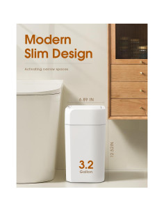 Bote de Basura Automático Lovewind 12 Litros Blanco con Sensor 2