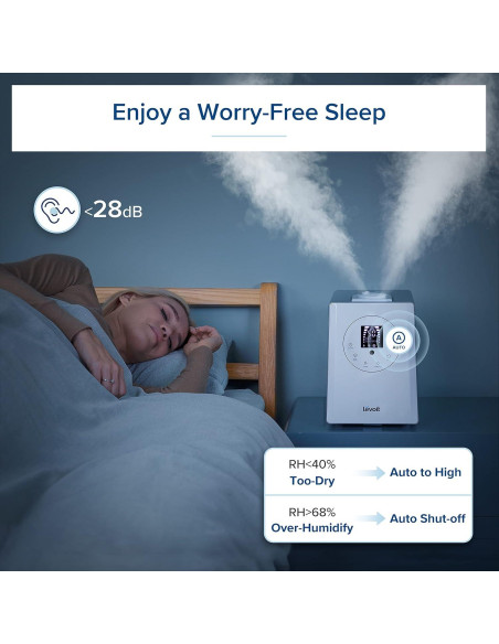 Humidificador Ultrasónico LEVOIT 6L Caliente y Frío para Dormitorio Humidificador Ultrasónico LEVOIT 6L Caliente y Frío para Dormitorio