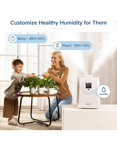 Humidificador Ultrasónico LEVOIT 6L Caliente y Frío para Dormitorio