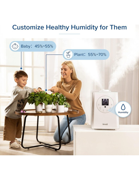 Humidificador Ultrasónico LEVOIT 6L Caliente y Frío para Dormitorio Humidificador Ultrasónico LEVOIT 6L Caliente y Frío para Dormitorio
