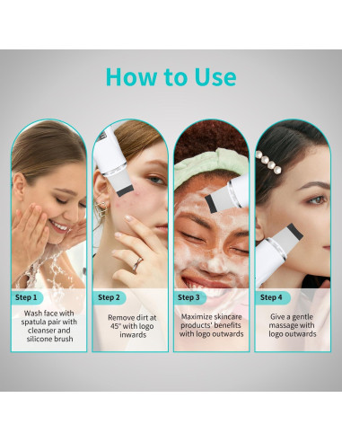 Espátula Facial QYCSL 4 en 1 - Limpieza Profunda y Exfoliación