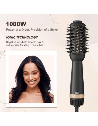 Cepillo Alisador de Cabello Tendencias de Cabello 1000W 60mm