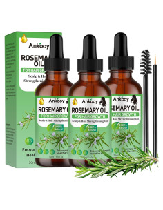 Aceite de Romero ANKOOY 3 Unidades para Crecimiento Cabello