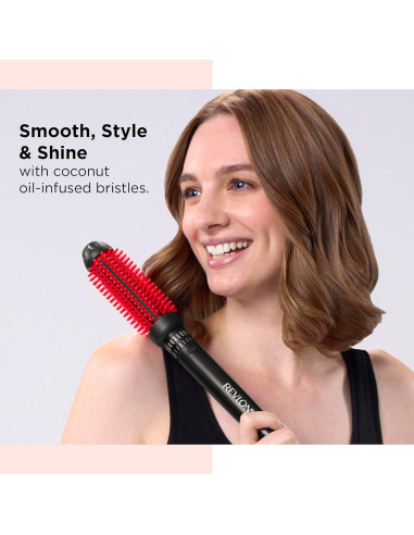 Cepillo Calentado Revlon 1" con Aceite de Coco - Rizos Brillantes