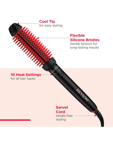 Cepillo Calentado Revlon 1" con Aceite de Coco - Rizos Brillantes