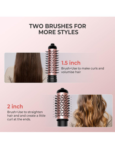 Cepillo Secador de Cabello OKWRAP 3 en 1 con 2 Cepillos 5 cm y 3.8 cm