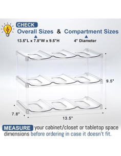 Organizador de Botellas Apilable LANDNEOO 3 Niveles 9 Botellas 2