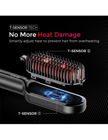 Cepillo Alisador TYMO Mini Iónico Compacto 22.86cm - Calor Rápido