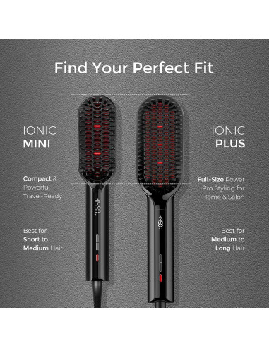 Cepillo Alisador TYMO Mini Iónico Compacto 22.86cm - Calor Rápido