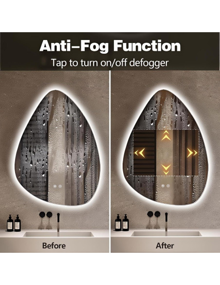 Espejo de Baño LED Irregular Niccy 71.1x50.8cm Anti-vaho