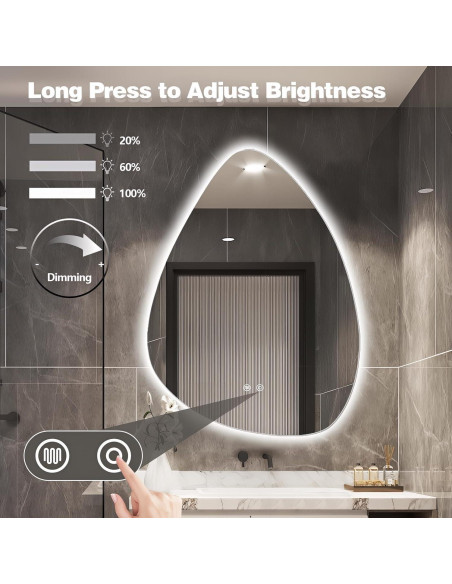 Espejo de Baño LED Irregular Niccy 71.1x50.8cm Anti-vaho