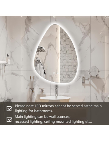 Espejo de Baño LED Irregular Niccy 71.1x50.8cm Anti-vaho