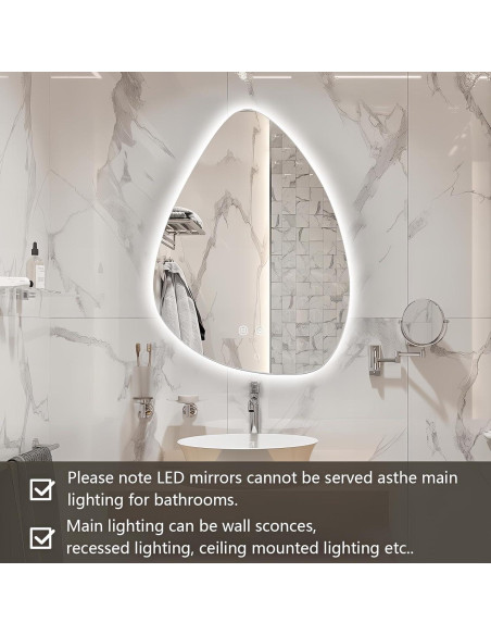 Espejo de Baño LED Irregular Niccy 71.1x50.8cm Anti-vaho