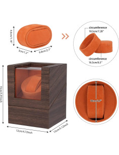 Enrollador Automático de Relojes YOOHONG Marrón Motor Japonés Silencioso 2