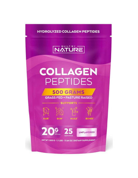 Polvo de Colágeno Hidrolizado Built By Nature 500g - Sin Sabor