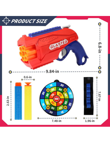 Paquete 2 Pistolas Nerf RLZHLYC + 80 Dardos Espuma