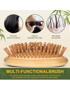 Cepillo de Bambú DEBETOOL para Crecimiento del Cabello 11.6cm 2