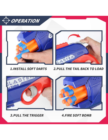 Paquete 2 Pistolas Nerf RLZHLYC + 80 Dardos Espuma