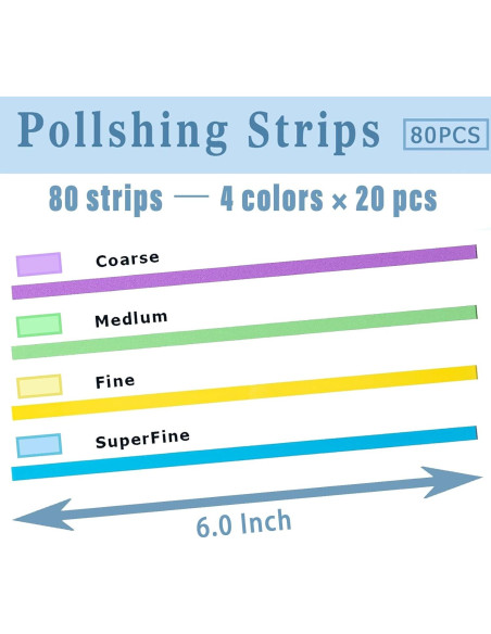 Kit de Tiras de Pulido Dental DANTICY 80 Piezas 15.24 cm
