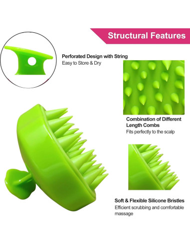 Cepillo de Masaje para Cuero Cabelludo Blond Forte Verde