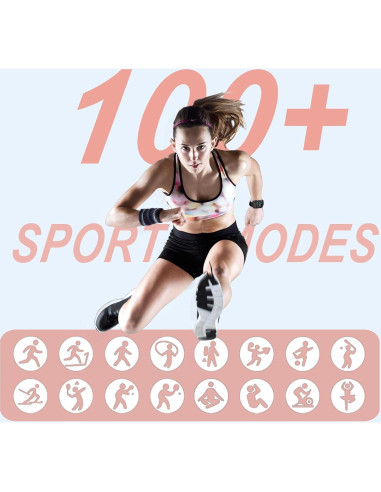 Reloj Inteligente Matast T60 Rosa Claro, 1.91" IP68, Fitness