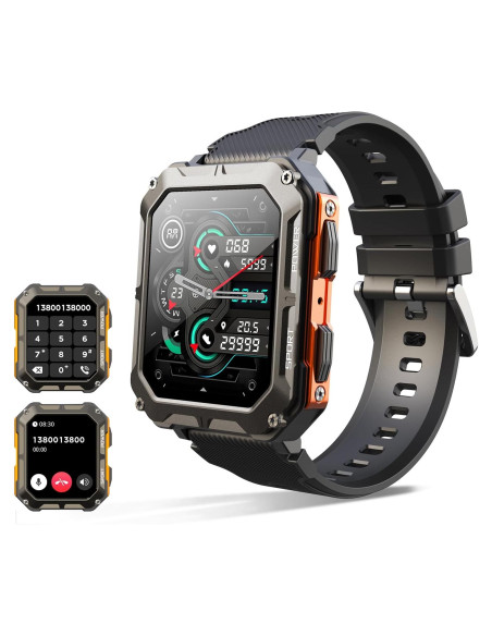 Reloj Inteligente YoimJoyFun Resistente IP68 1.83" Naranja