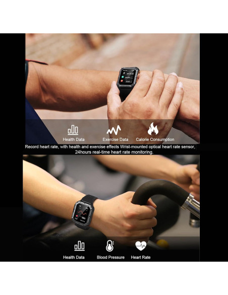 Reloj Inteligente YoimJoyFun Resistente IP68 1.83" Naranja