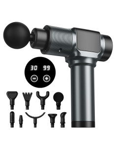 Pistola de Masaje JQX X1 Eléctrica 30 Velocidades 9 Cabezas