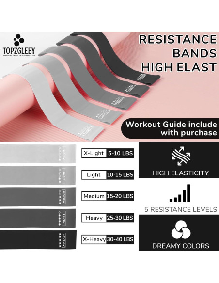 Conjunto de Anillos de Pilates TOPZGLEEY - 35.56 cm, 5 Bandas